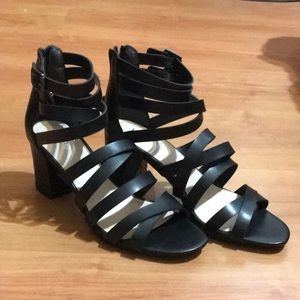 Strapped heeled sandals